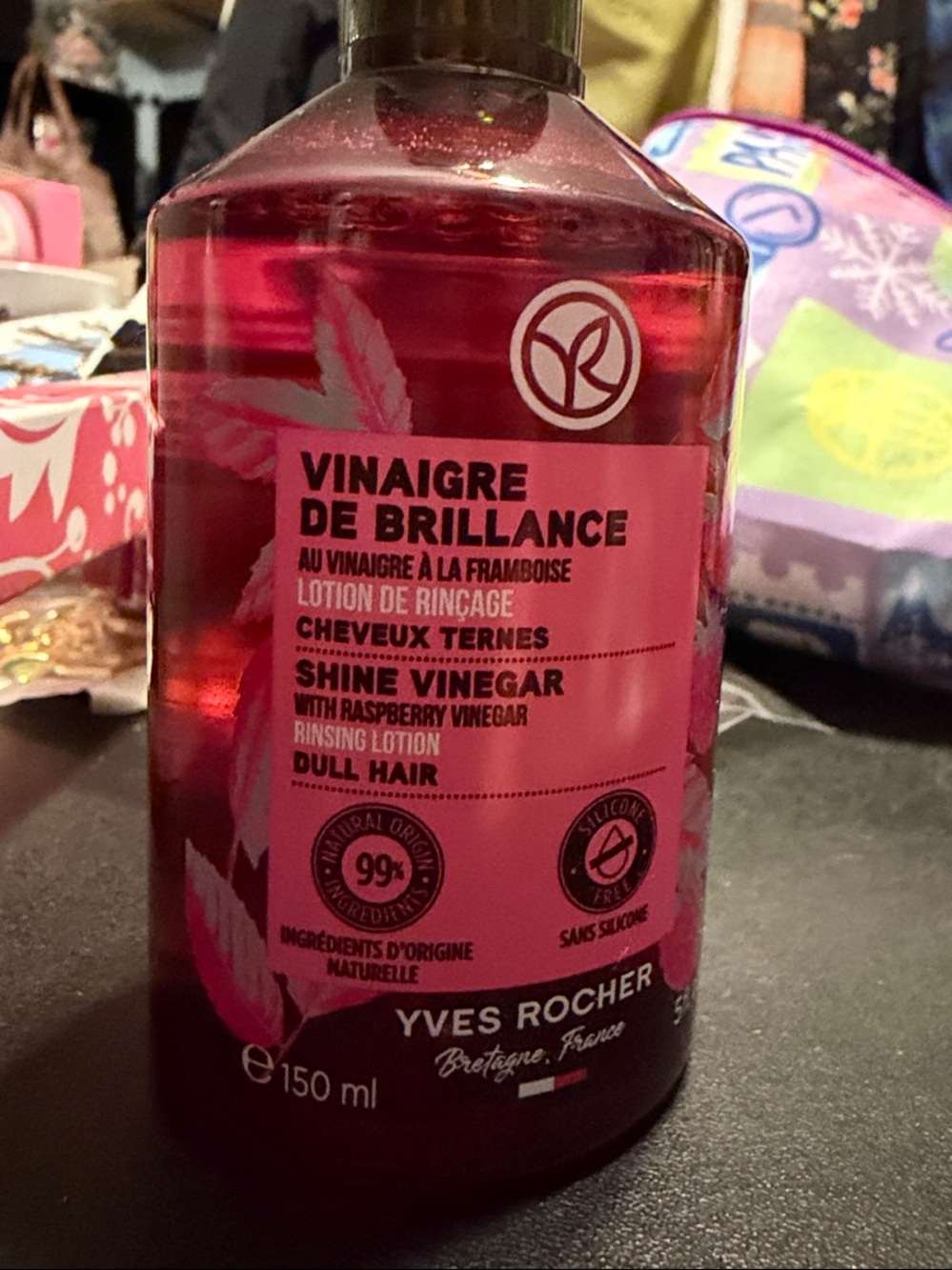 Yves Rocher Shine Vinegar Rinsing Lotion - Pink and Green Cap